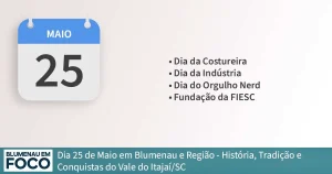Dia 25 de Maio em Blumenau e Região - História, Tradição e Conquistas do Vale do Itajaí/SC - Blumenau em Foco Portal de Notícias de Blumenau e Região.