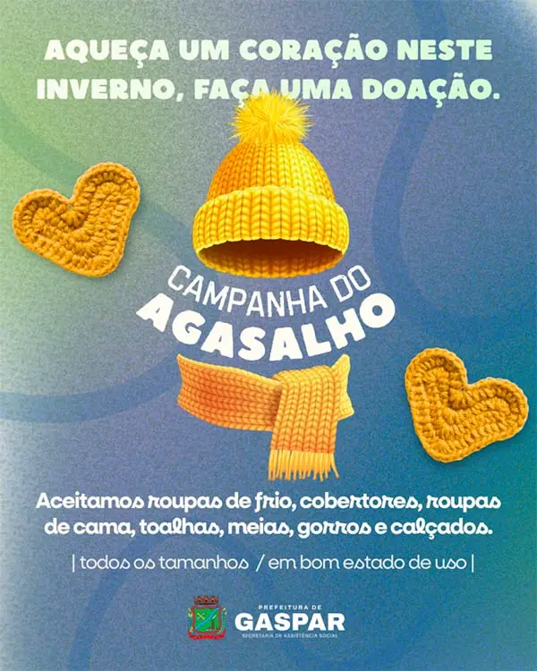 Pontos de Coleta em Gaspar para a Campanha do Agasalho. - Blumenau em Foco Notícias de Blumenau e Região.
