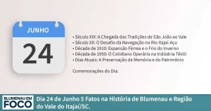 Dia 24 de Junho 5 Fatos na História de Blumenau e Região do Vale do Itajaí/SC. - Blumenau em Foco Portal de Notícias de Blumenau/SC