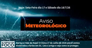 Clima 17 de Julho de 2026: Ventos Intensos entre Sexta e Sábado na Região de Blumenau e Santa Catarina. - Blumenau em Foco Portal de Notícias de Blumenau/SC