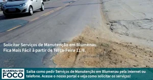 Serviços de Manutenção Urbana em Blumenau Podem ser Solicitados pela Internet ou Telefone. - Blumenau em Foco Portal de Notícias de Blumenau/SC.