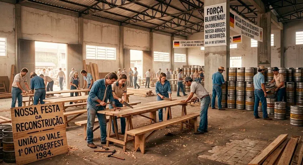 4. A Tensa Organização da Primeira Oktoberfest (Dia 14 de Setembro de 1984)